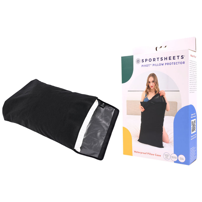Pivot Pillow Protector - Black Waterproof Pillow Protector Sportsheets
